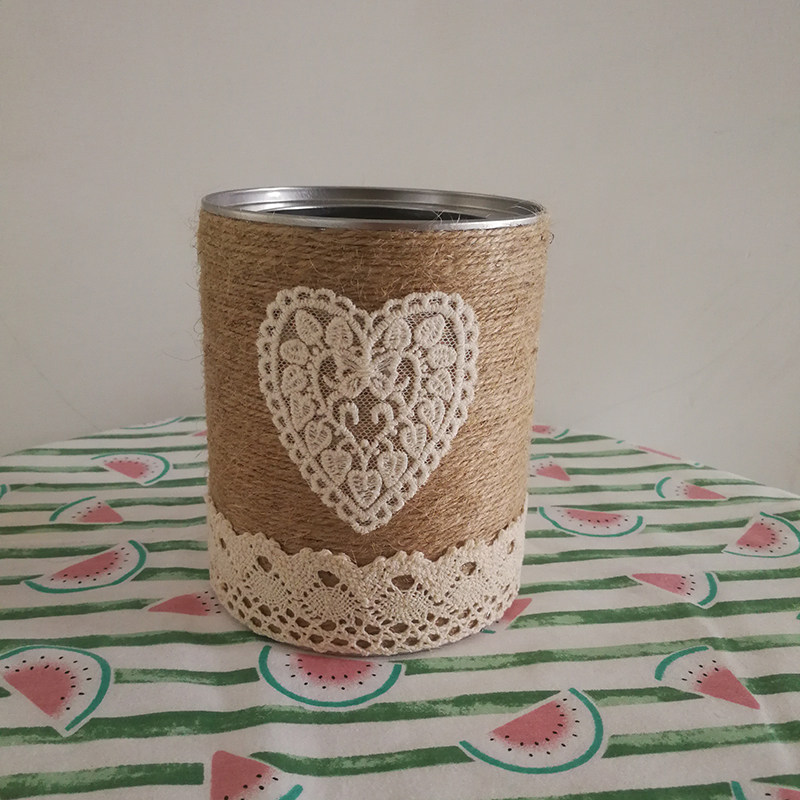 新品原创创高颜值手工麻绳笔筒成品桌面摆件笔筒