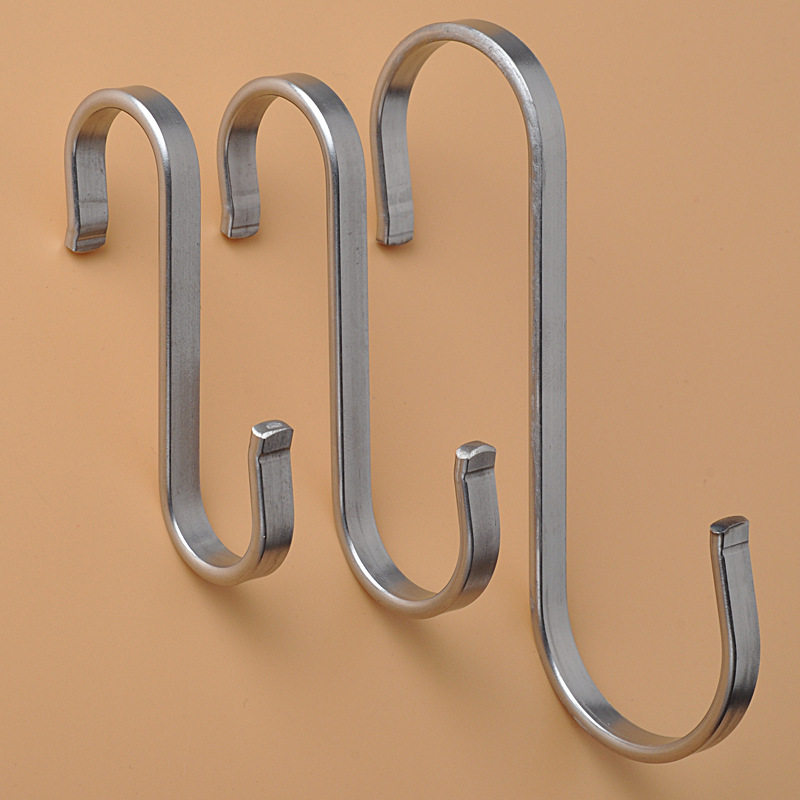 高档不锈钢挂钩厨房便携多功能钩子扁钩单勾防滑挂钩