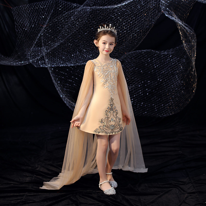 高端女童公主新款气质儿童模特走秀演出服小女孩礼服儿童礼服