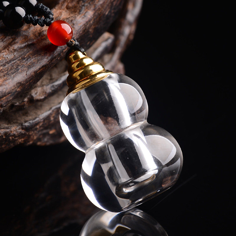 葫芦礼物天然白水晶水晶吊坠福禄进宝水晶饰品聚财项坠