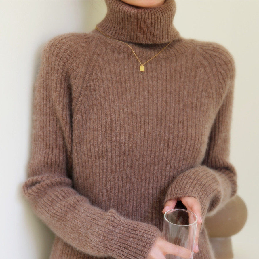 秋冬高端加厚羊绒衫宽松毛衣100纯羊羊绒针织毛衣