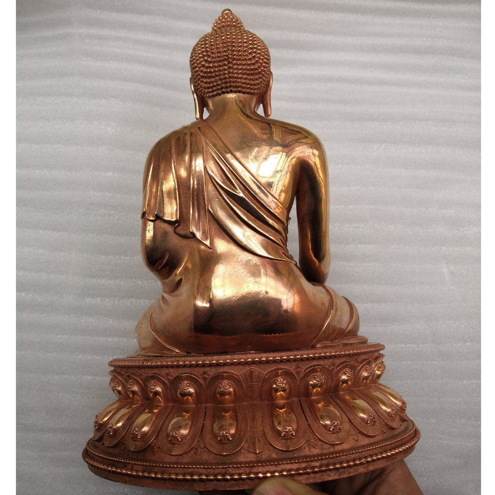 释迦牟尼红铜纯铜佛像摆件家居供奉藏传工艺品西藏摆件