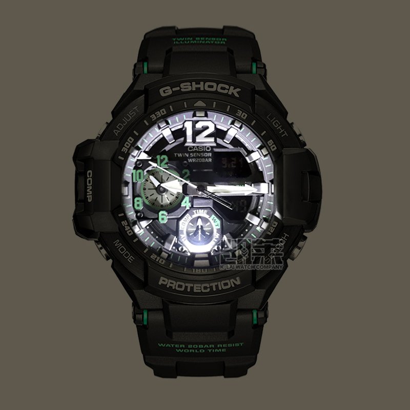 卡西欧手表战狼2同款g-shock多功能航空户外运动男表ga-1100-1a3