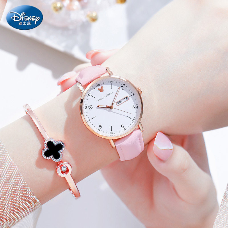 迪士尼儿童手表女童小学生初中中学生女孩少女夜光国产腕表