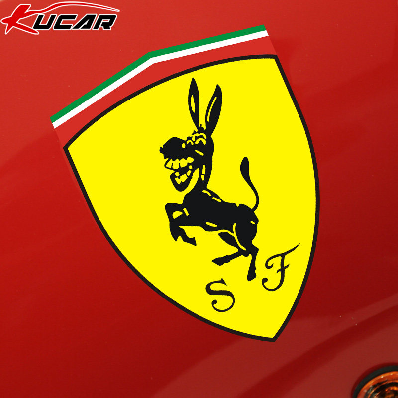 kucar车贴个性创意法拉驴搞笑车标贴纸方向盘叶子板装饰划痕遮挡