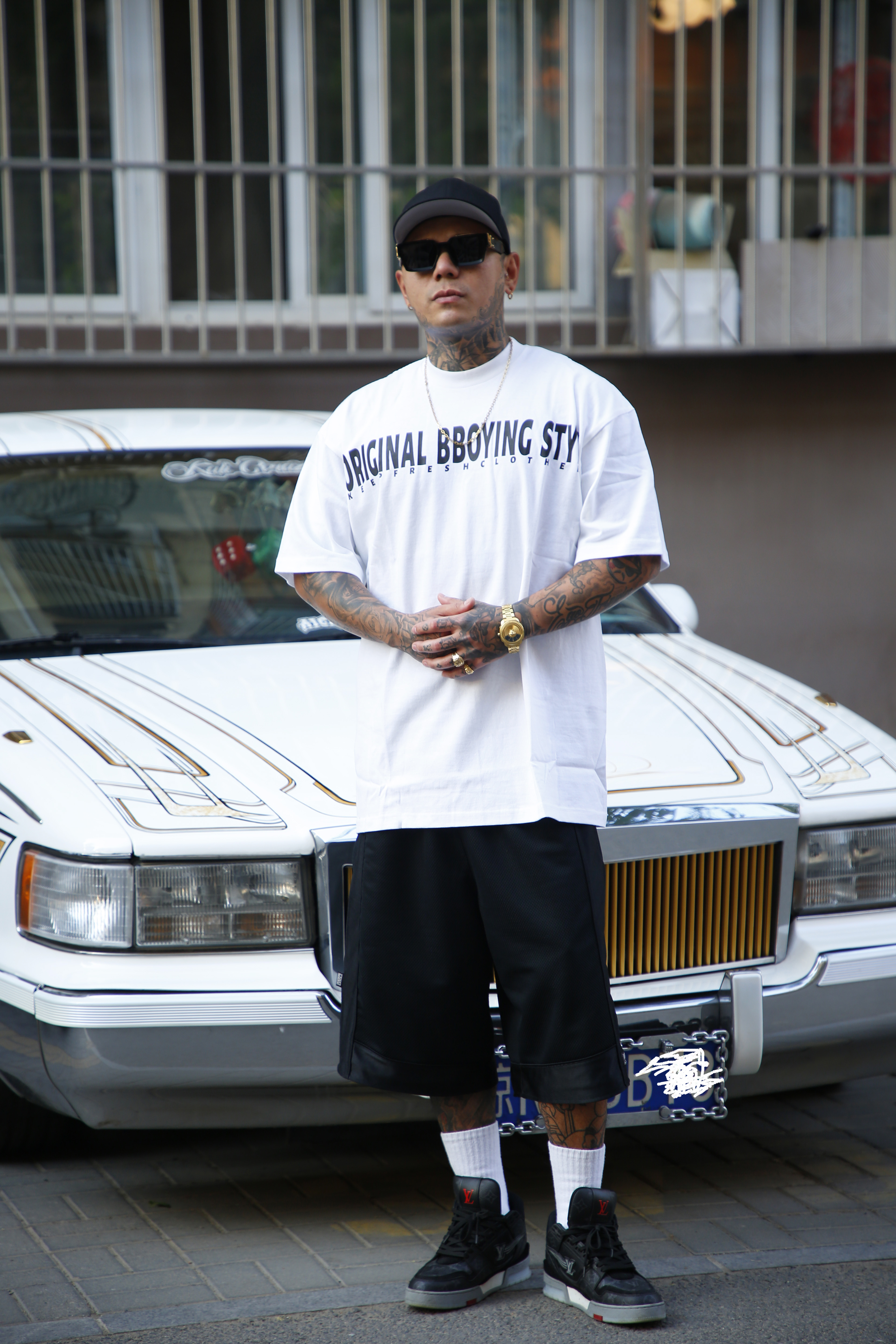 bboy宽松练舞hiphop滑板oldschool重磅街舞说唱t恤