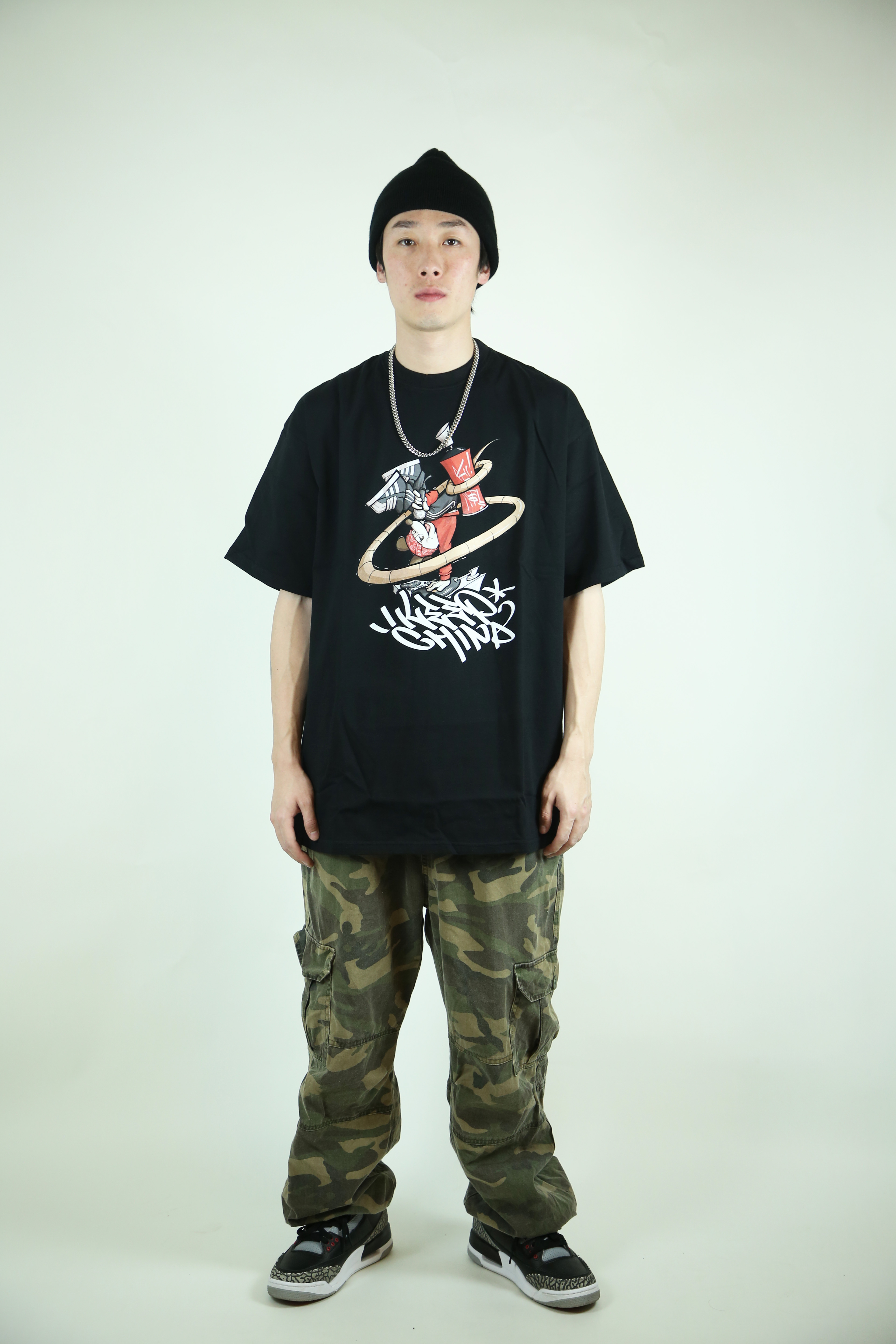 bboy原创嘻哈卡通街头oldschool重磅宽松街舞t恤