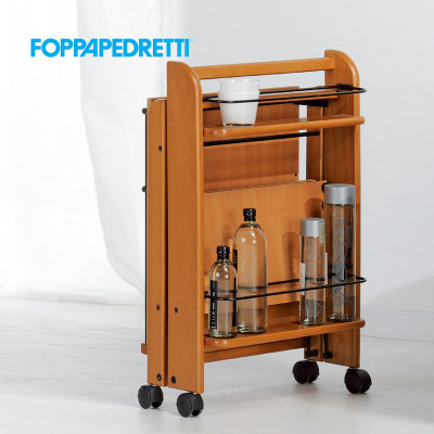 利快foppapedretti意大利进口双层榉木可折叠推车餐车手推餐车