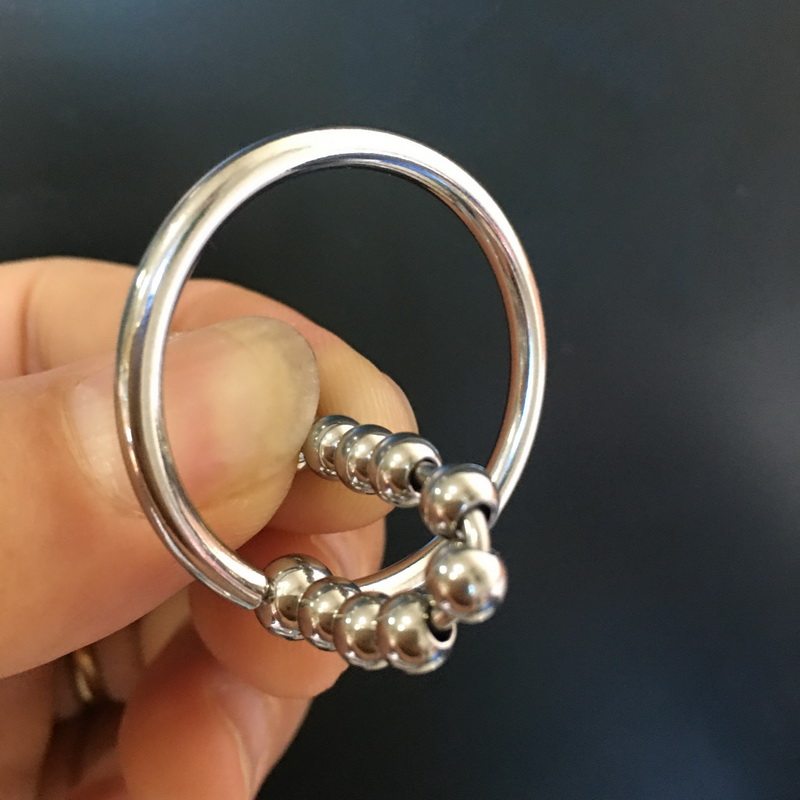 滚珠穿刺人体锁精防敏套环pa男性穿孔钛钢其它首饰