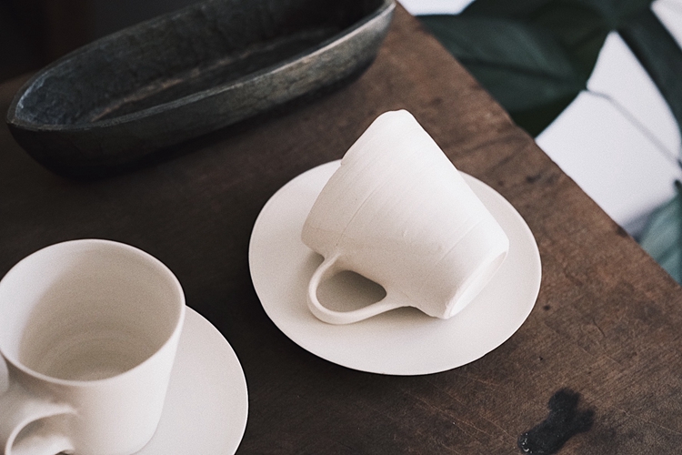 日本日式新款作家黑田泰藏手作白瓷水杯咖啡杯咖啡杯