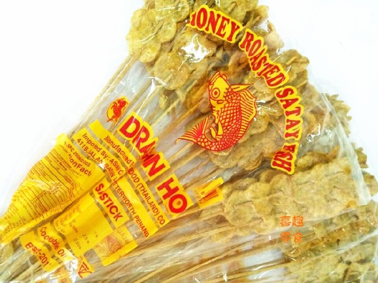 4袋包邮进口商品泰国如意牌沙爹鱼串鱼片蜂蜜鱼片8090后怀旧零食