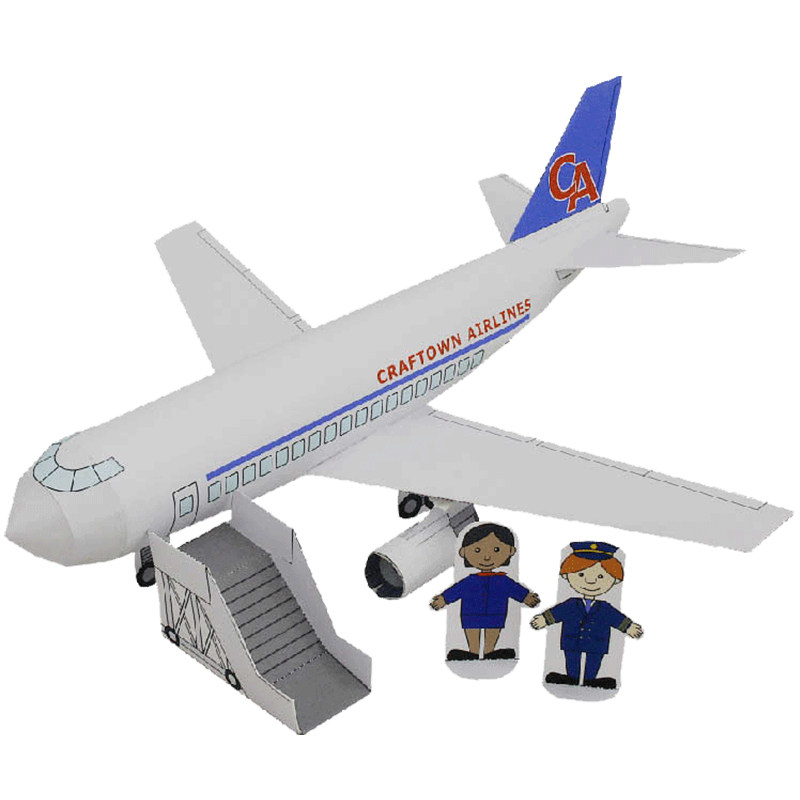 儿童简易手工立体折纸3d纸模型diy城市设施飞机场航站楼客机飞机