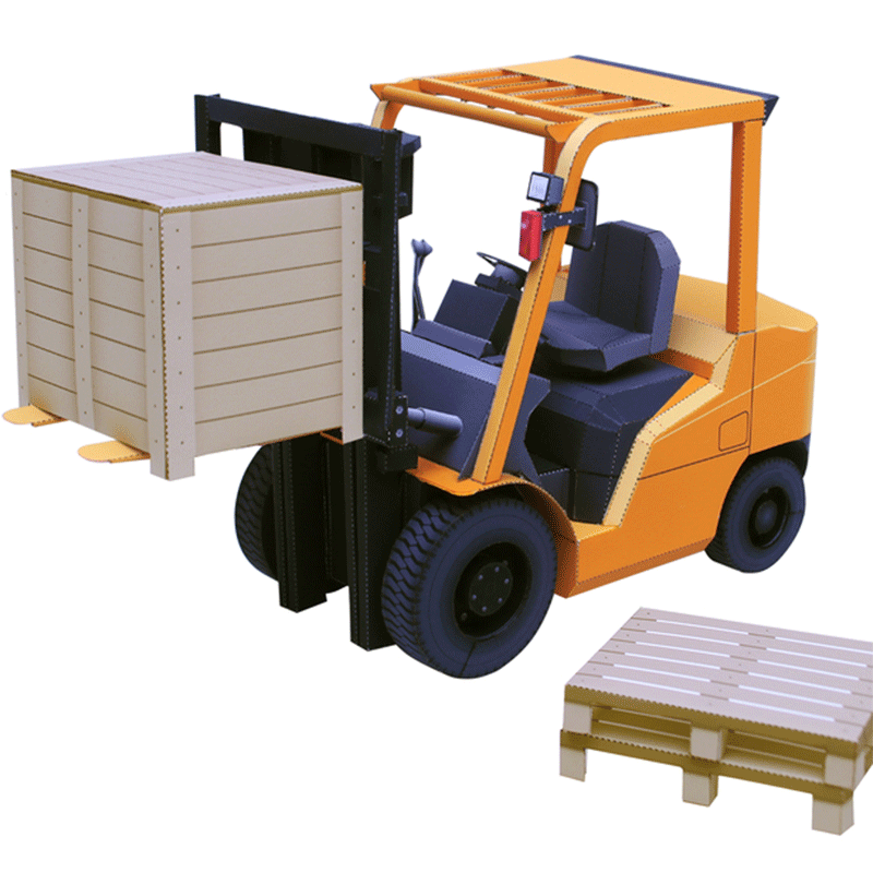 手工68包城市建设叉车工程车3d立体折折折纸模型其他类型纸模