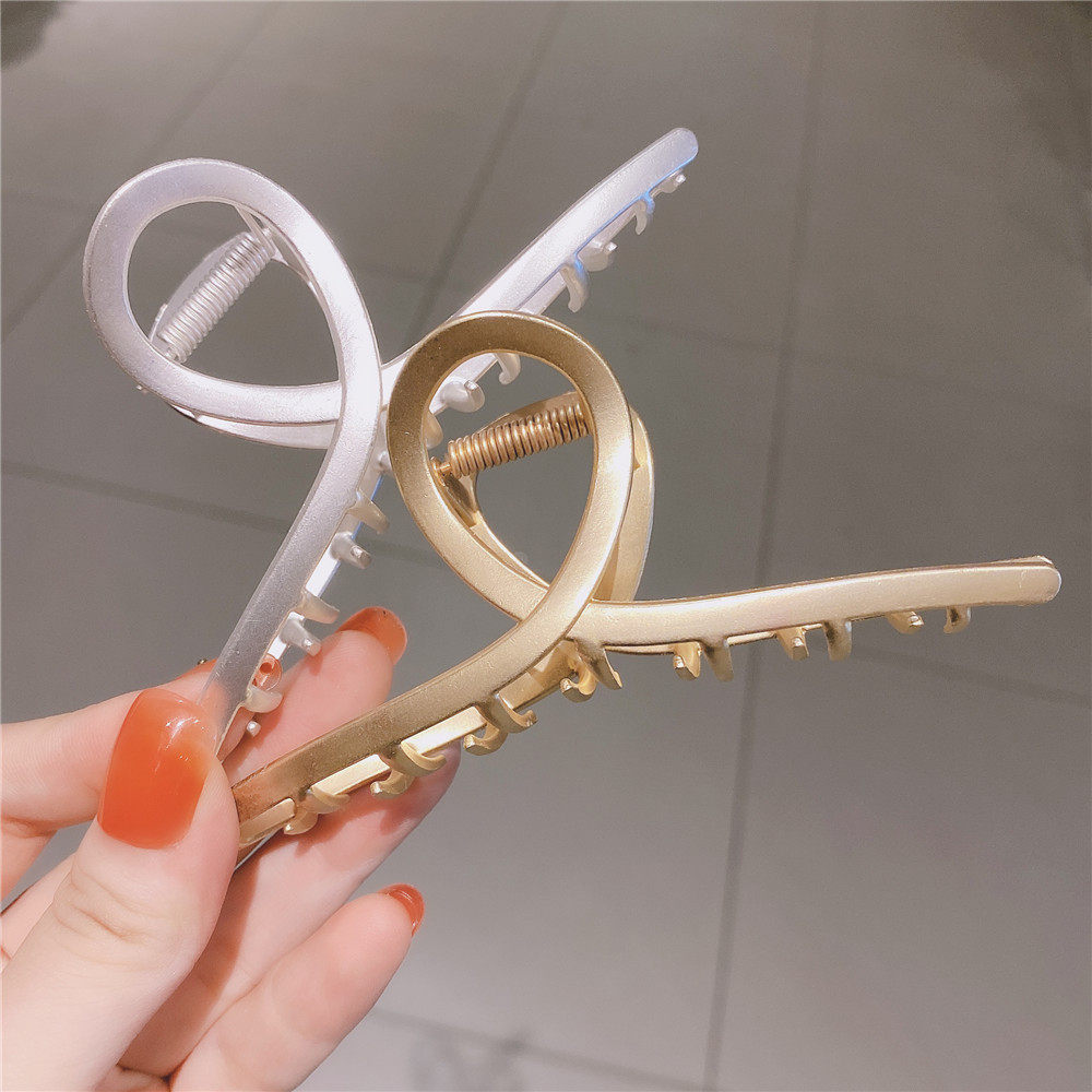 交叉镂空金色金属发夹后脑勺大号抓夹韩国简约发饰