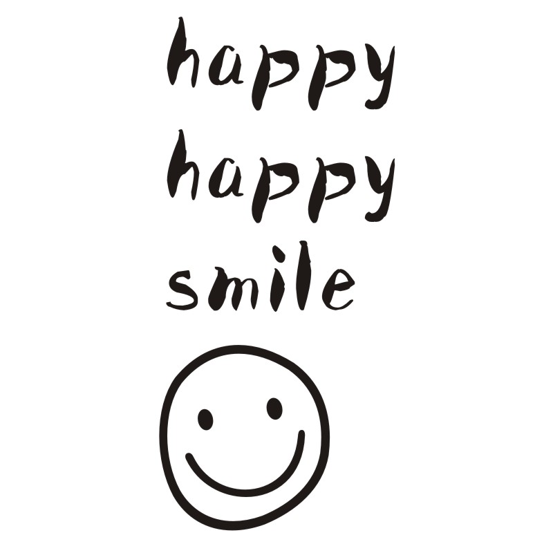 happysmile开心笑脸表情贴纸餐饮服装墙贴