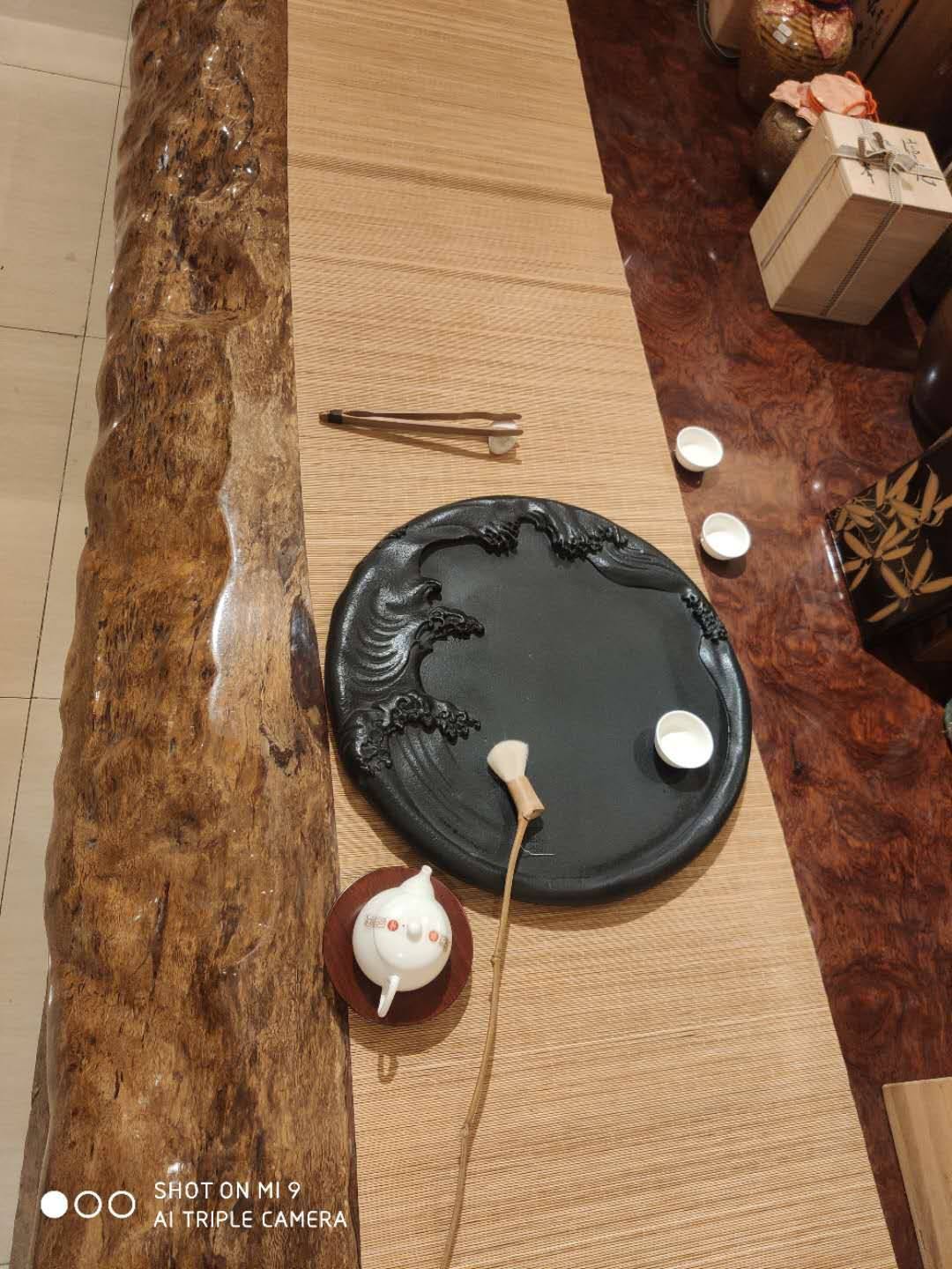 茶台衡连乌金石茶盘家用天然石材石头茶盘