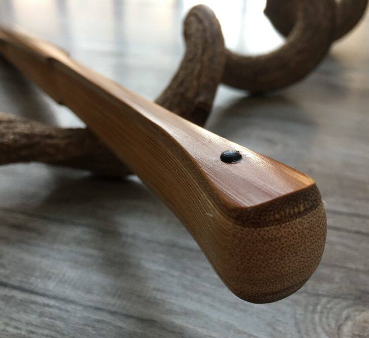 收藏品文玩折扇95寸精工老箭竹烫水滴头头扇骨扇子