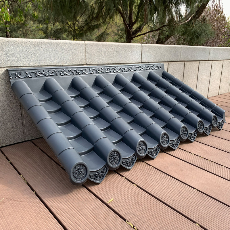 防水pvc瓦塑料瓦仿古瓦仿古屋檐树脂瓦屋面瓦中式别墅瓦厂家60cm