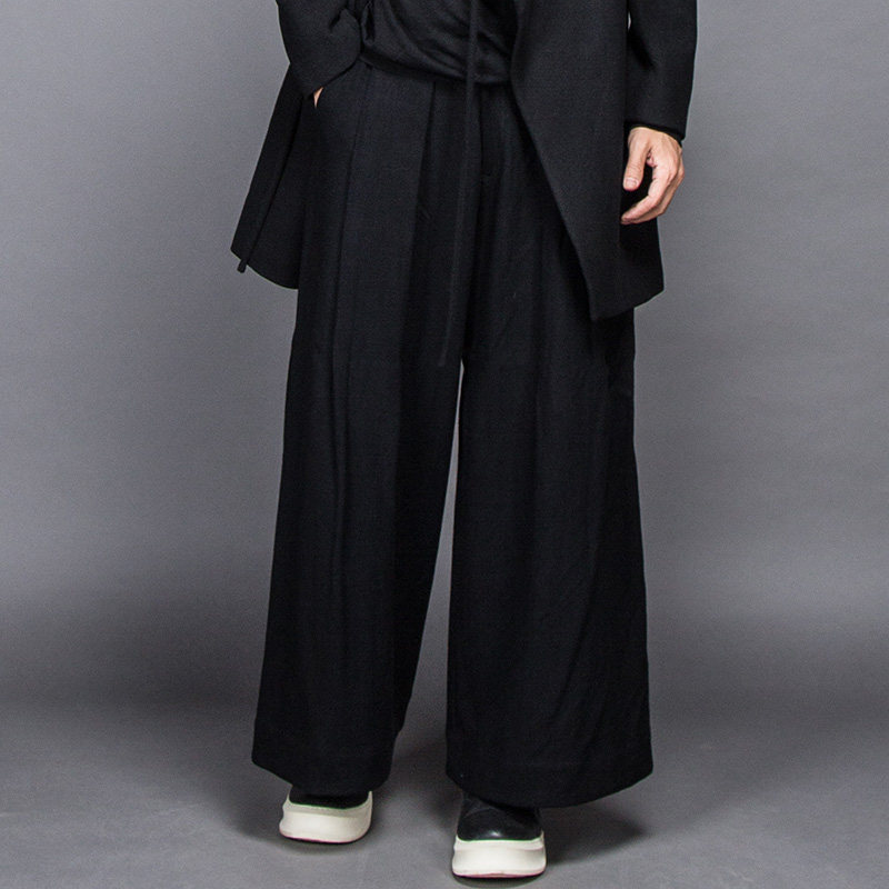 黑色武士裤日暗黑山本耀司裤子亚麻宽松阔腿休闲裤