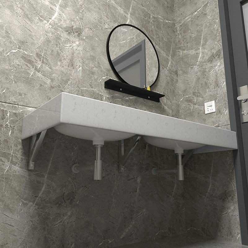 不锈钢承重重托架子大理石双层台上支架挂墙洗脸盆挂墙式洗脸盆