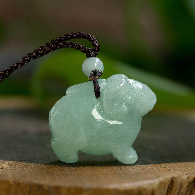 钰达翡翠羊吊坠生肖玉羊立体生肖羊项链挂件属羊玉羊男女款dv6