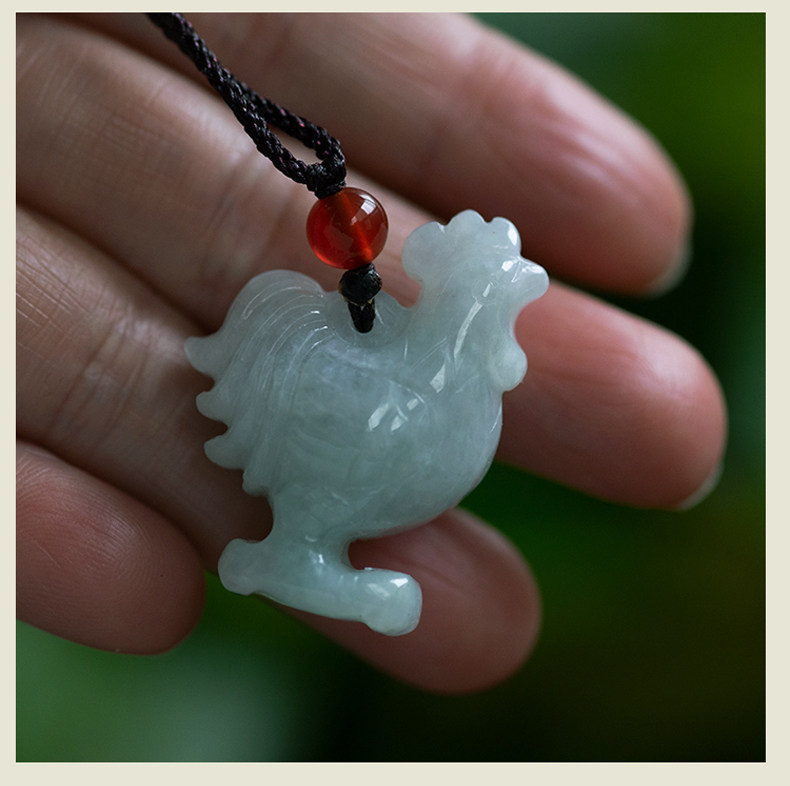 钰达翡翠鸡吊坠生肖鸡立体玉鸡玉石小鸡挂件玉公鸡翡翠玉鸡duj