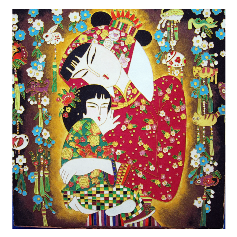 掐丝珐琅景泰蓝工艺画材料套装金丝彩沙装饰画手工艺视频diy母爱