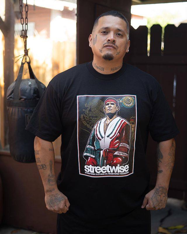 美国streetwise拳王hiphop老墨说唱街舞bboy大码领口t恤