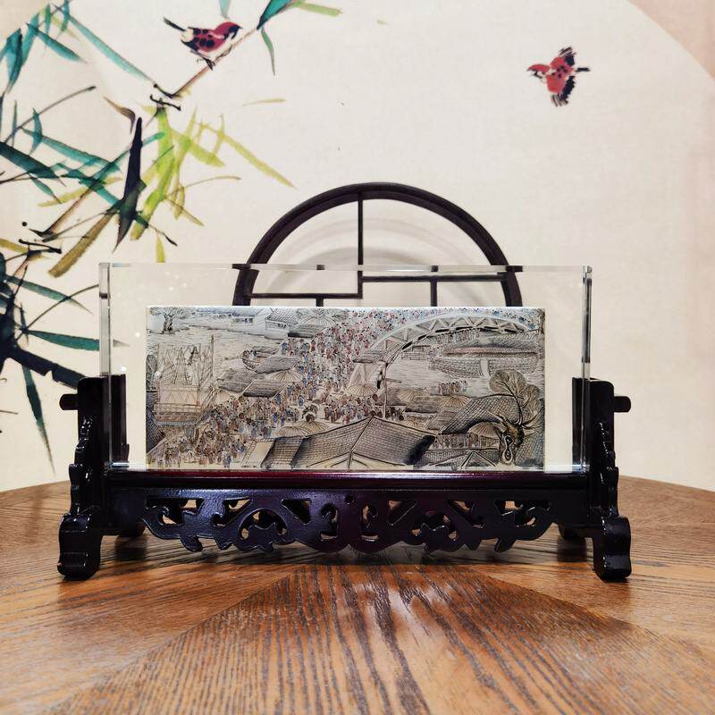 内画屏风新年过节办公桌领导摆件文化工艺礼品公司创意摆件