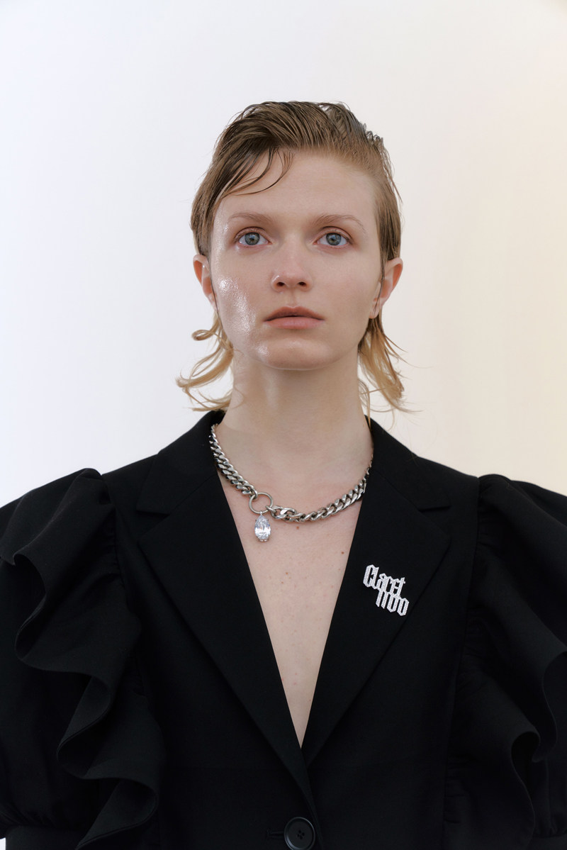 claretmono女士荷叶边西装法式小众气质早春中长款西装301269