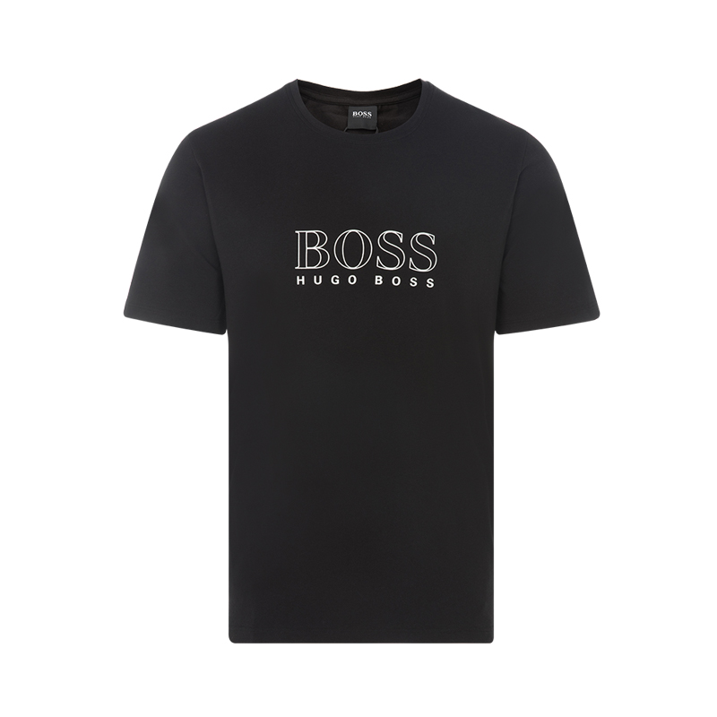 Hugo Boss 男士黑色日常圆领日常休闲短袖T恤