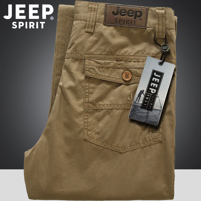 美国正品JEEP吉普男休闲裤秋冬新款男士裤子宽松直筒纯棉工装长裤