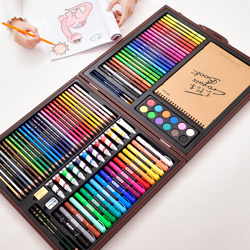 绘画得力套装学生美术画画彩笔初学者水彩笔