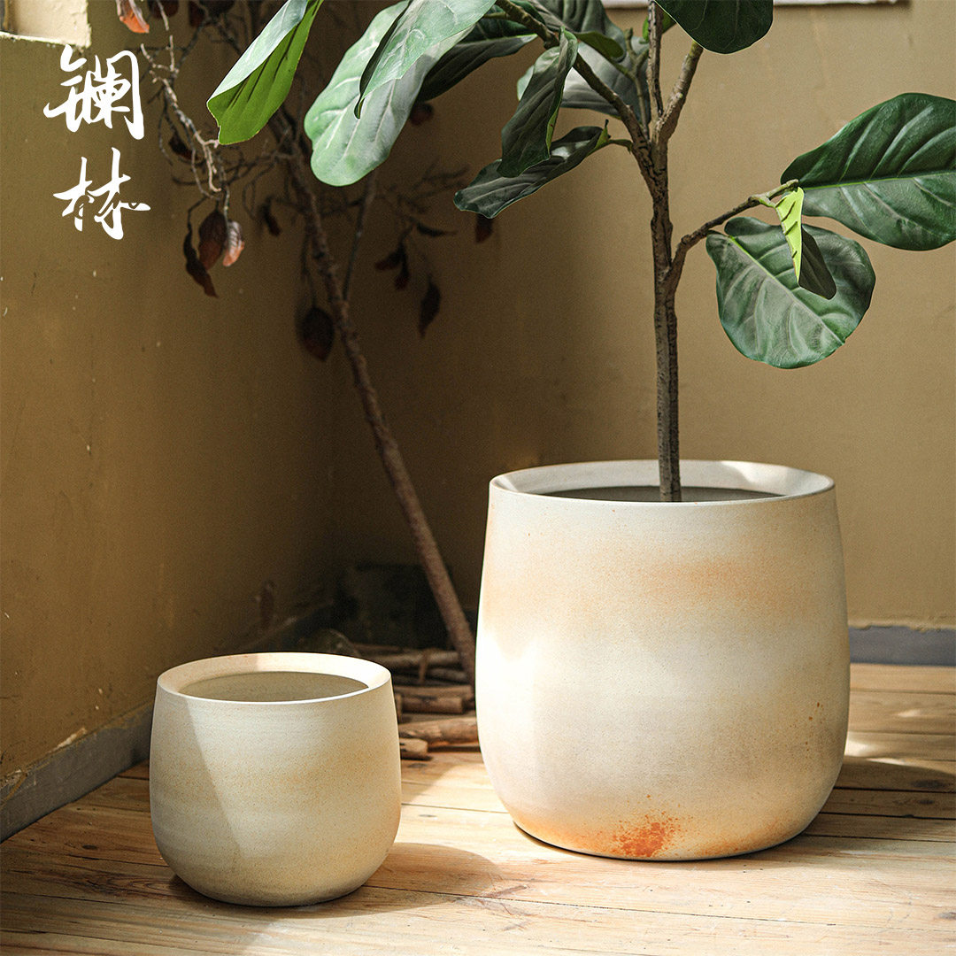 陶瓷花盆大号北欧白色客厅落地绿植种树新款花盆