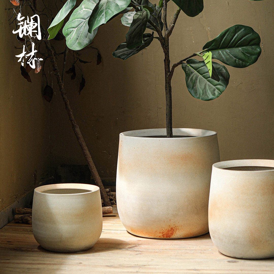 陶瓷花盆大号北欧白色客厅落地绿植种树新款花盆