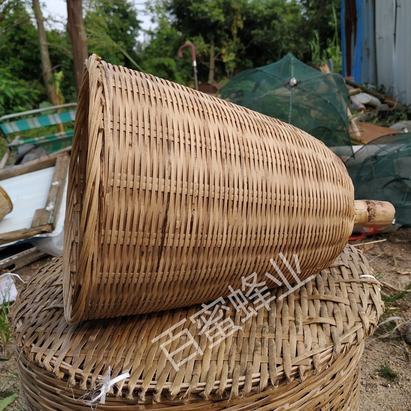 口径25高30cm有柄竹制收蜂笼收蜂用具捉蜜蜂抓蜂笼