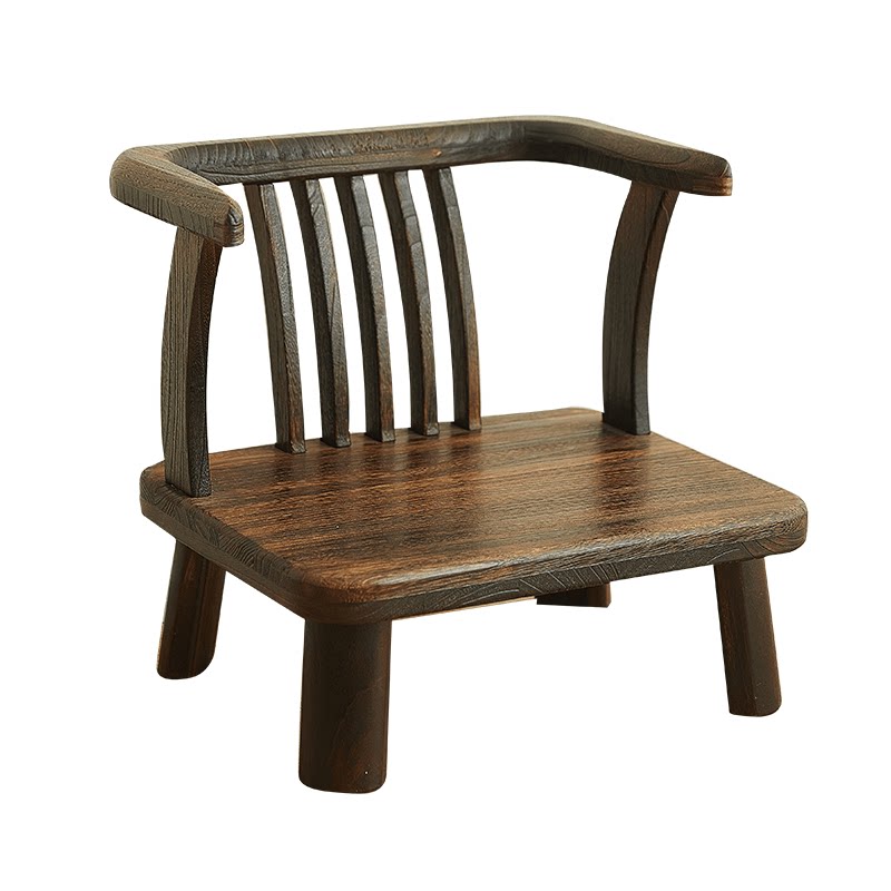 日式实木靠背椅榻榻米座椅家用餐桌椅阳台休闲茶椅小凳子矮脚椅子