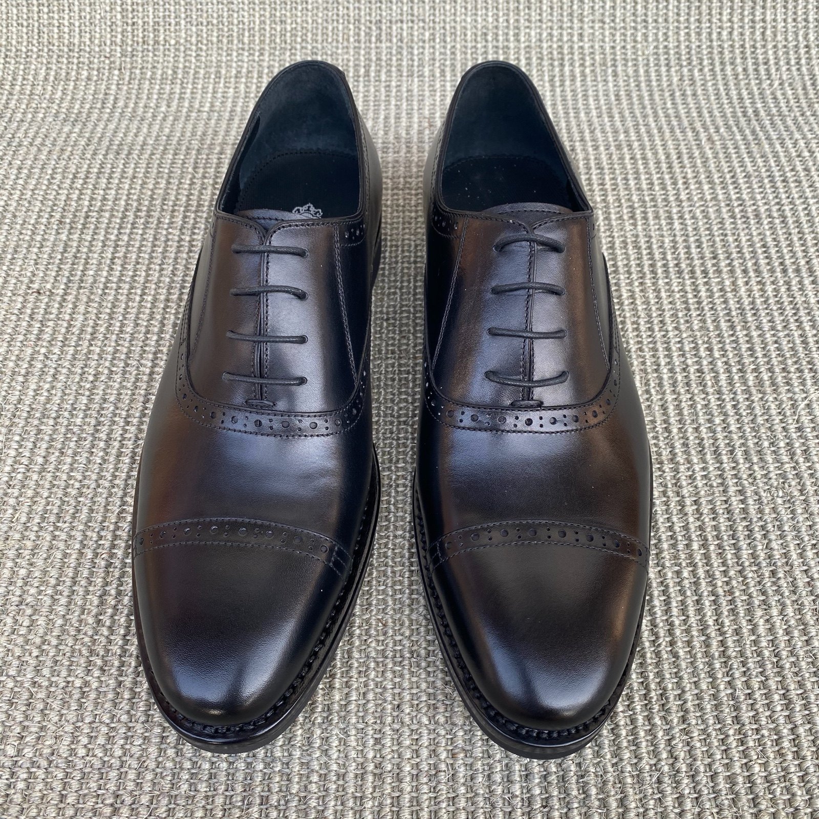 进口法国口头牛皮男士三接头意大利vibram耐磨防滑正装皮鞋