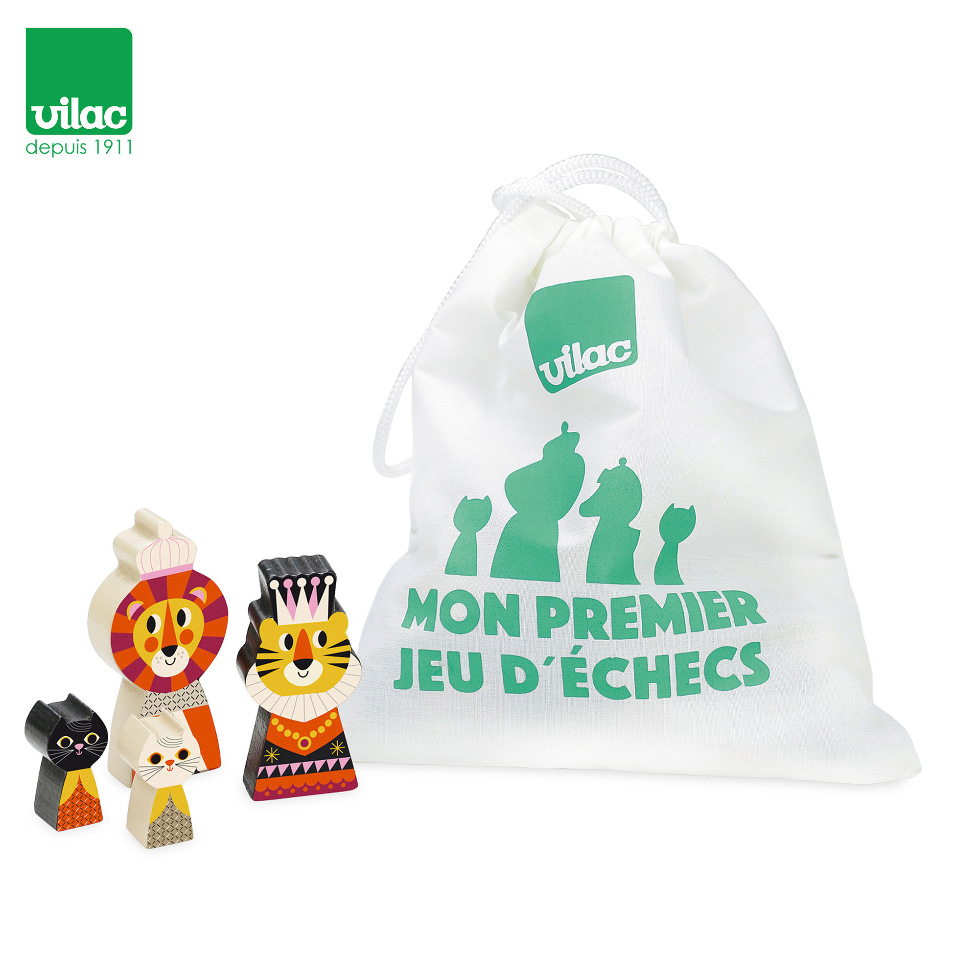 法国vilac益智游戏逻辑思维动物国际象棋儿童卡通趣味桌面玩具6岁