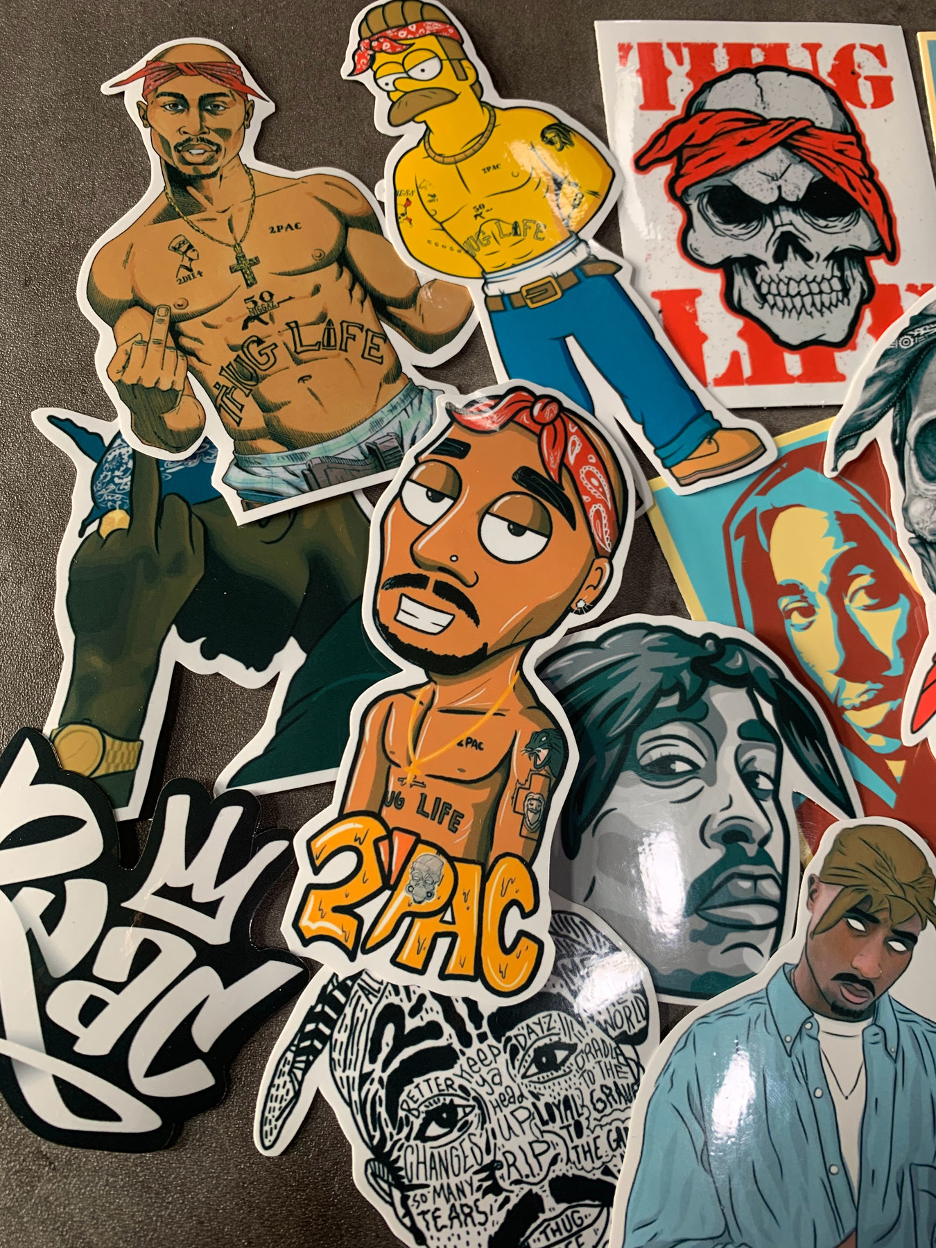 说唱传奇2pac图派克tupac街头嘻哈贴纸24张滑板行李箱电脑贴包邮