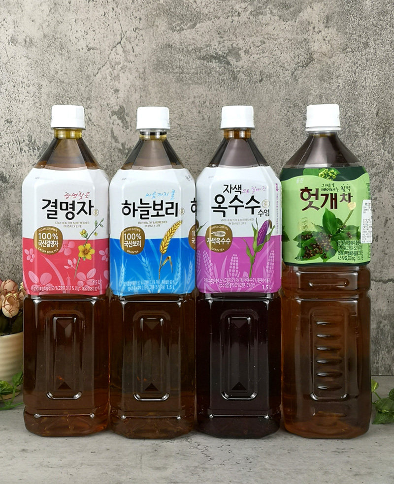 韩国进口熊津玉米茶饮料大麦麦茶明子紫玉米枳椇茶饮料