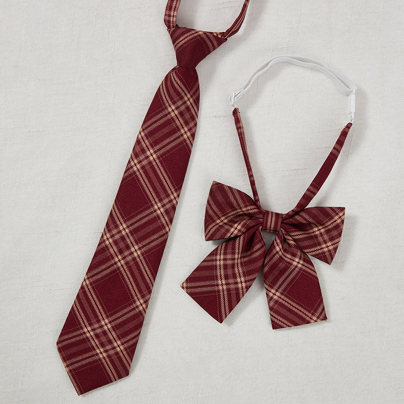 jk蝴蝶结装饰配饰衬衫免打格子领结制服领带领带