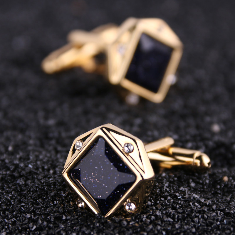 袖口猎尚金色繁星男士袖扣衬衫法式衬衣男袖袖扣