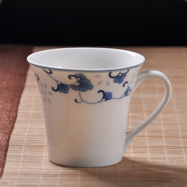 陶瓷茶杯有耳功夫茶具带把白瓷加厚带柄小茶杯手单杯子水杯咖啡杯