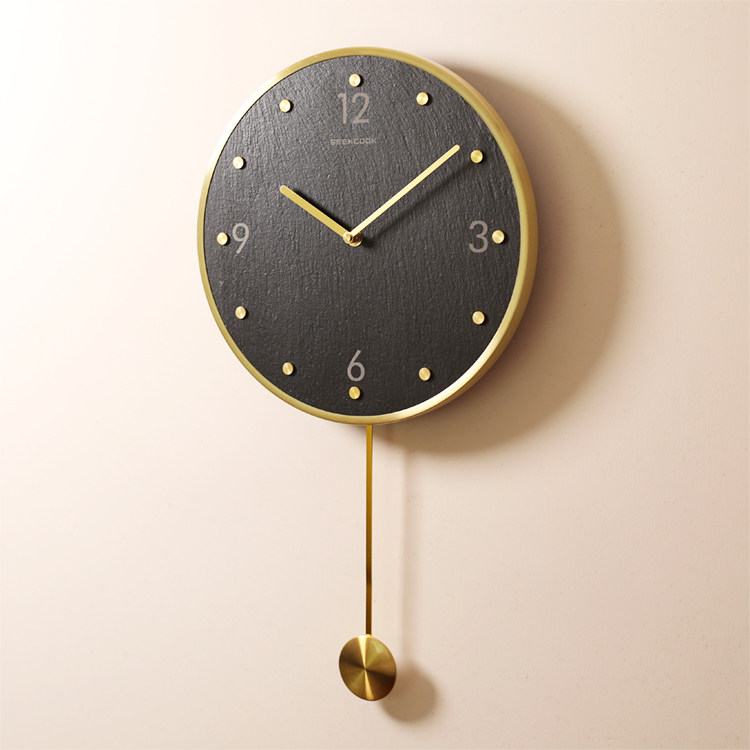 北欧简约静音装饰挂钟客厅创意时尚个性摇摆挂钟