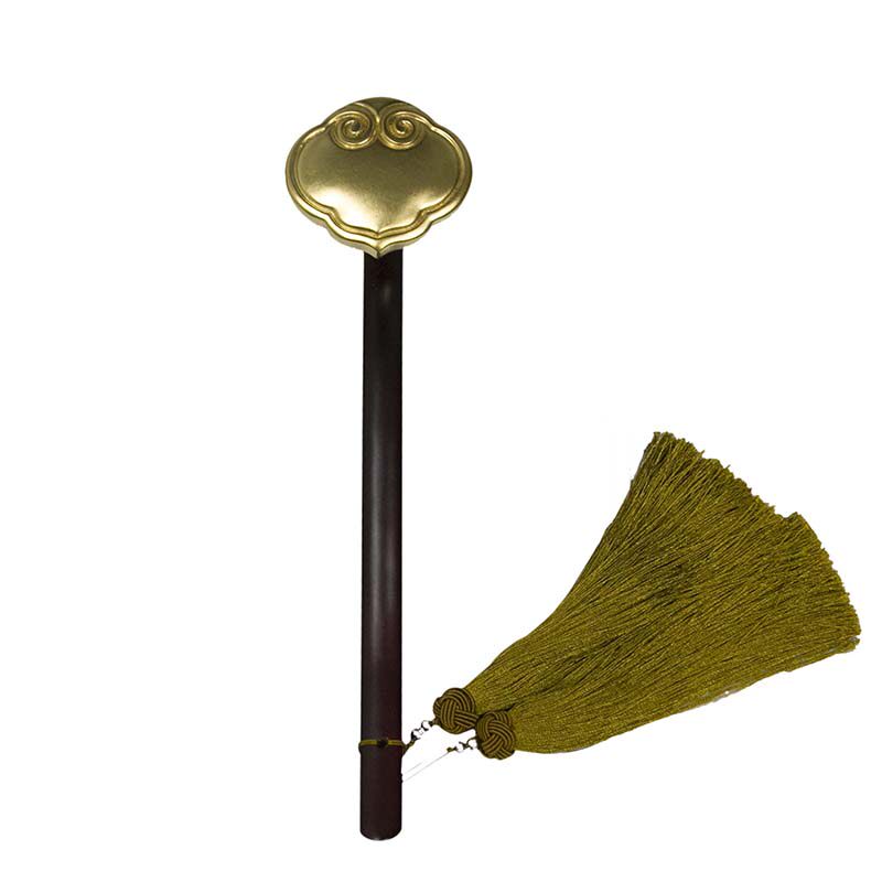 手持如意佛教用品木雕贴金金佛具案台摆件日本木雕