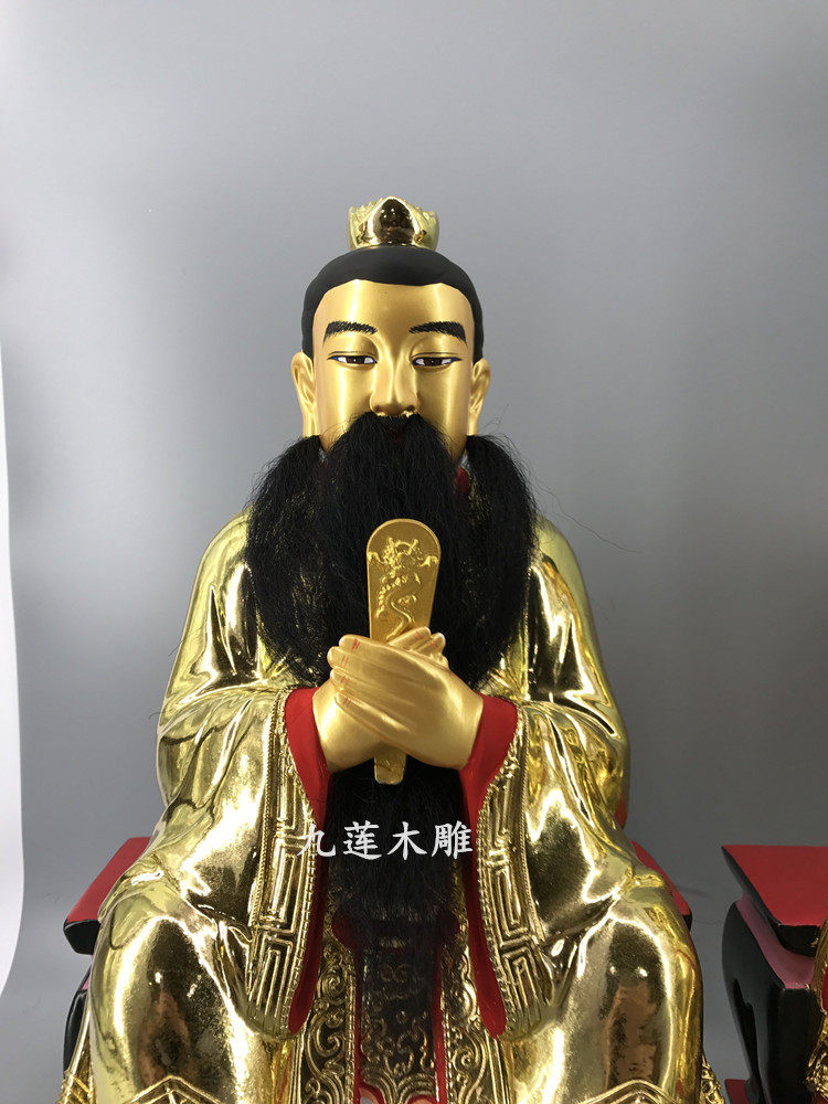 三茅真君木雕神像君茅盈茅固茅茅山创始祖师木雕
