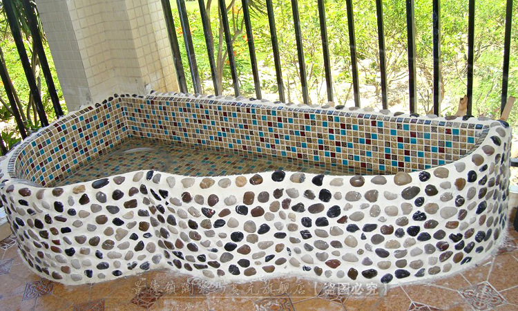 鱼池鹅卵石陶瓷马赛克瓷砖防滑耐磨地砖浴室洗手间水池泳池温泉池