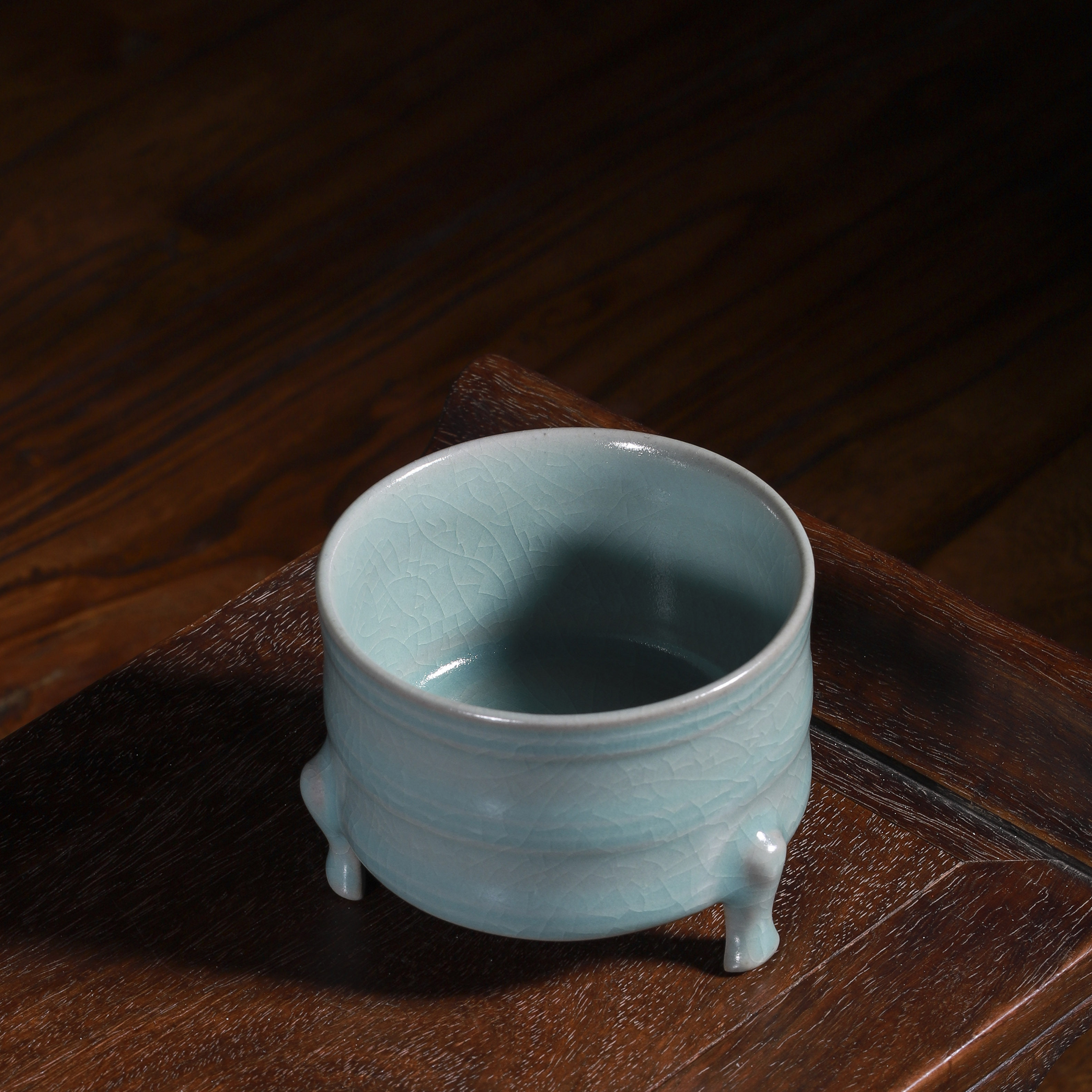 汝瓷手工作好清凉寺原产地制作手工制汝窑原矿奁茶茶杯