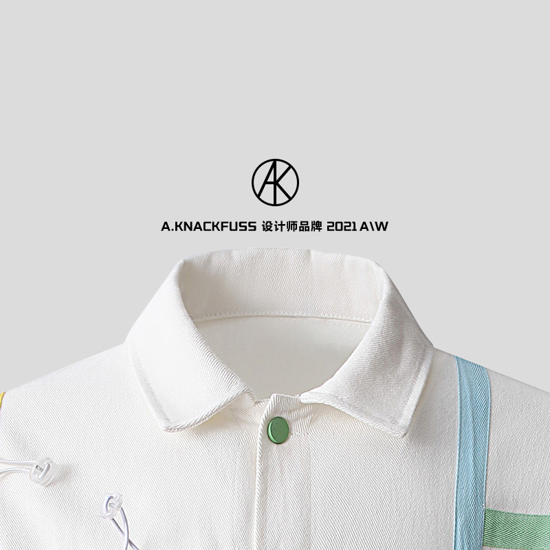 AKnackfuss 设计师品牌 谢中泯灭 秋季新款织带拼接穿绳夹克男女